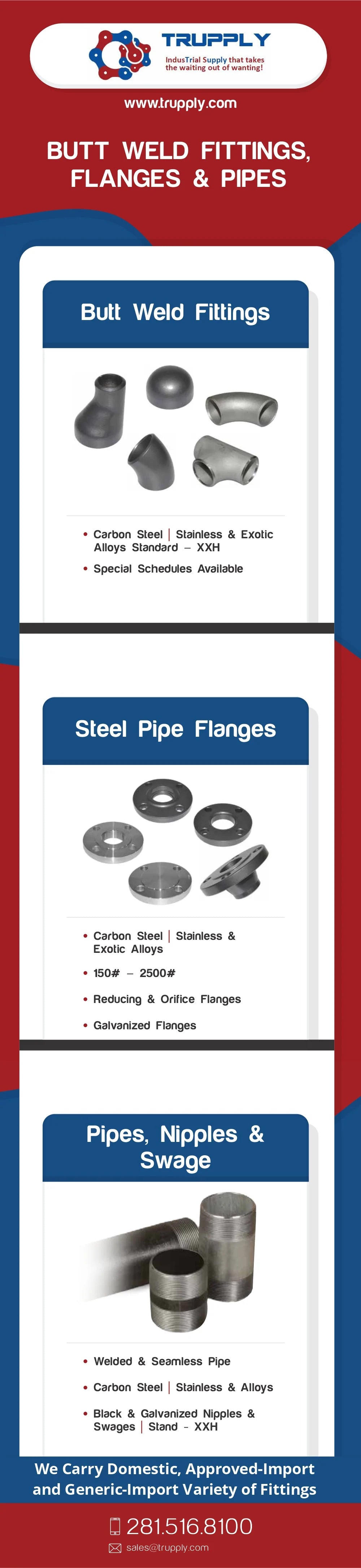 Butt Weld Fittings, Flanges & Pipes - Trupply