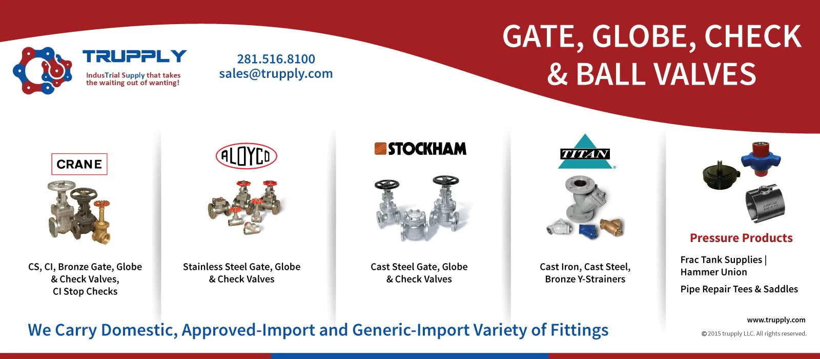 Gate, Globe, Check & Ball Valves - Trupply